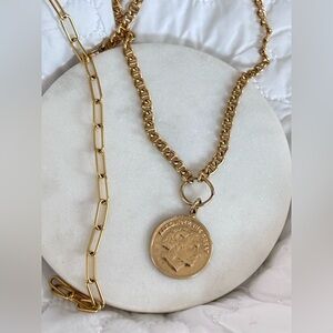 Gold Coin Pendant Necklace